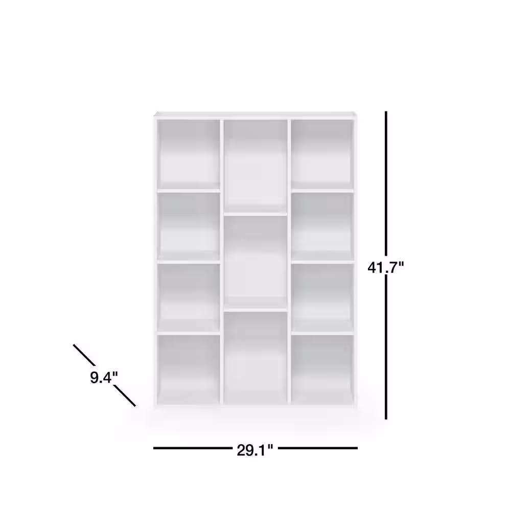 Furinno White 11-Cube Reversible Open Shelf Bookcase