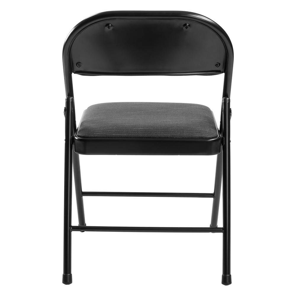 None 900 Star Trail Black Fabric Padded Metal Frame Folding Chair (4-Pack)