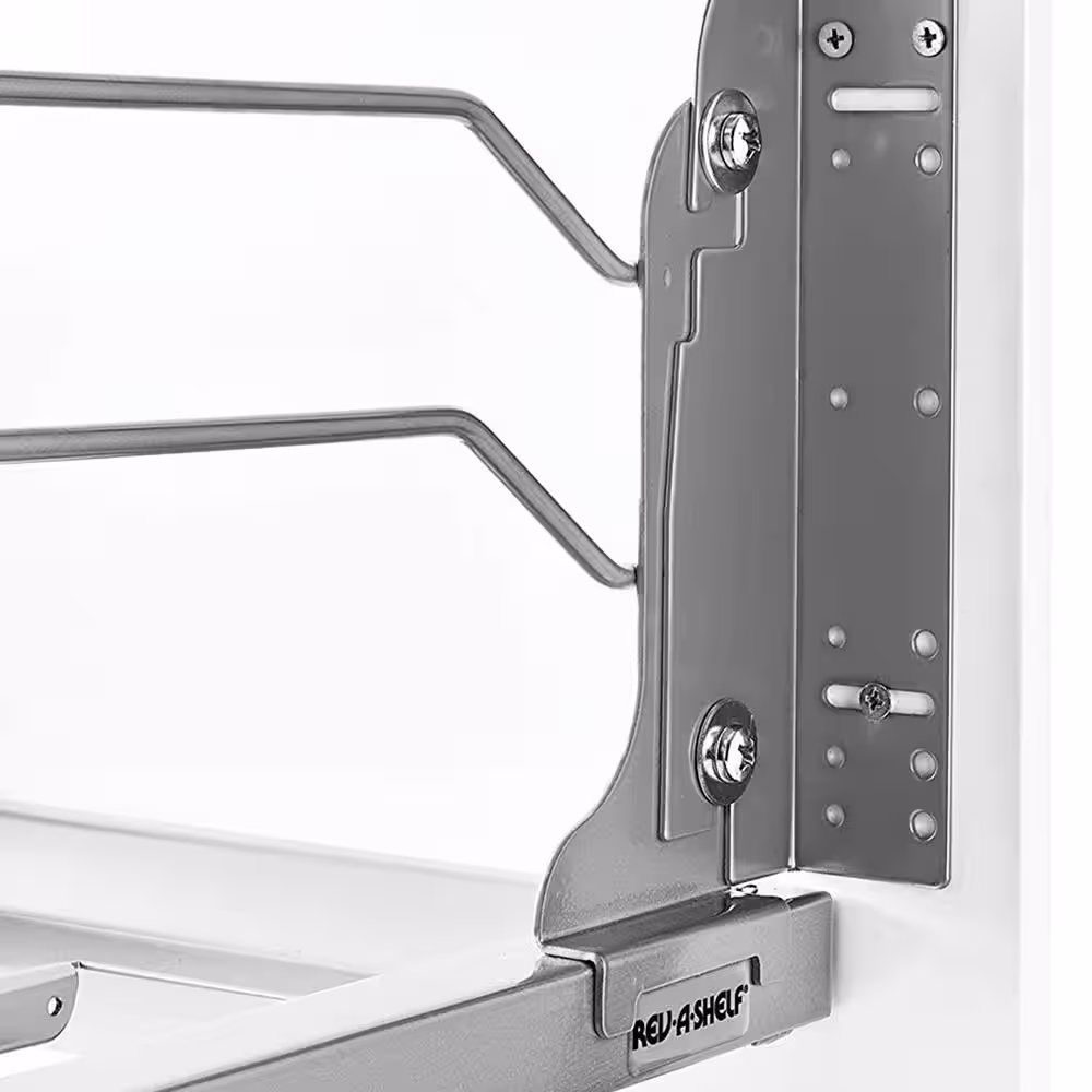 Rev-A-Shelf 18.9375 in. H x 14.375 in. W x 22.25 in. D Double 35 Qt. Pull-Out Champagne Waste Container with Soft-Close Slides