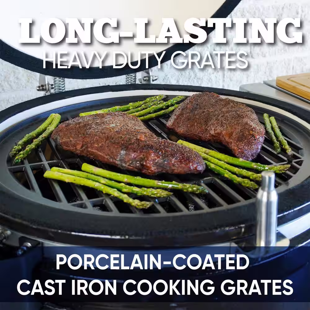 Even Embers Pellet Grill Kamado Smoker Ceramic with Bluetooth in Black