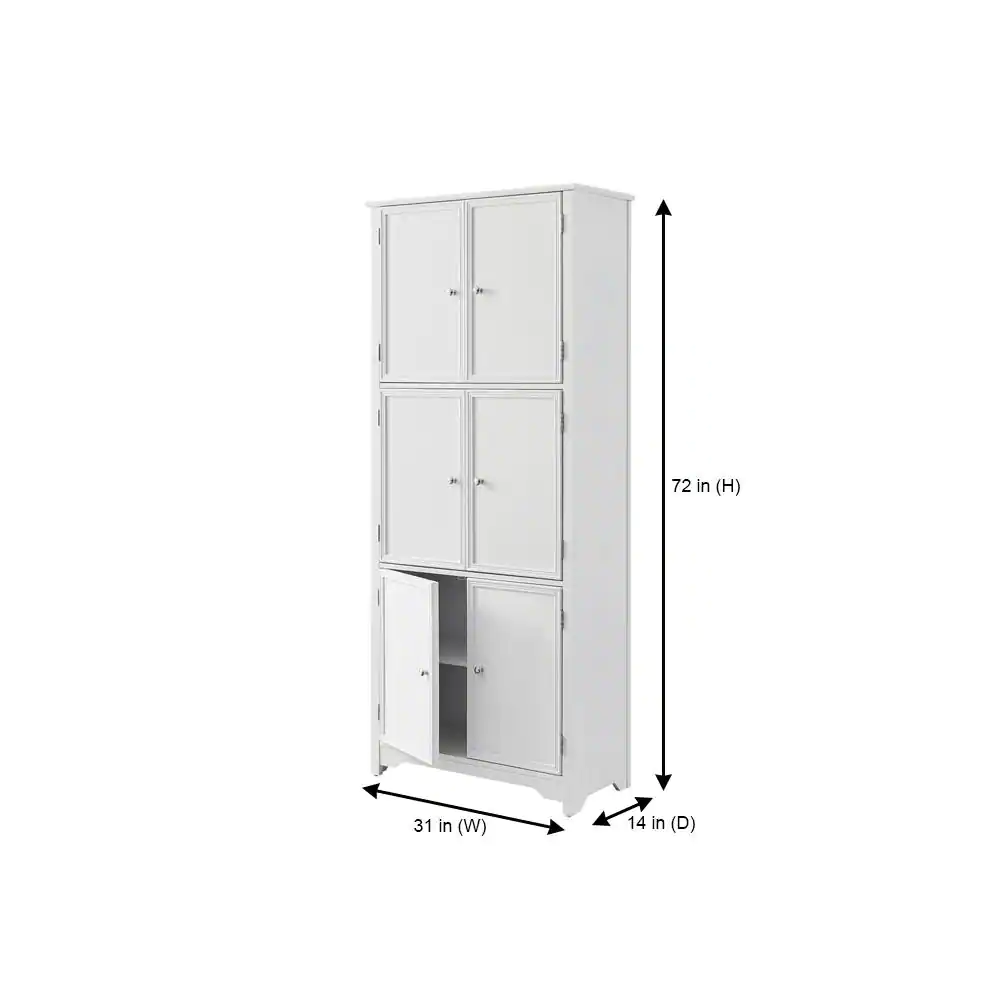 Home Decorators Collection Bradstone White 6 Door Storage Cabinet