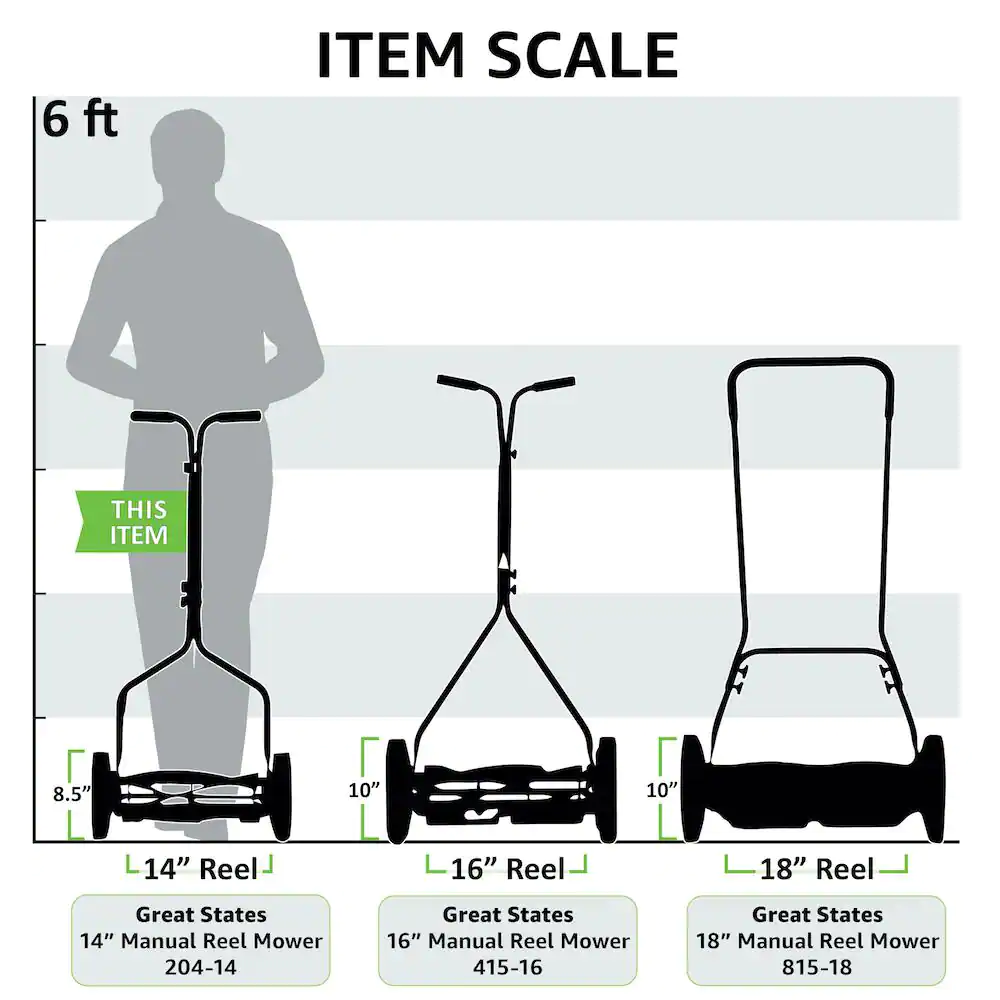 Great States Corporation 14 in. 4-Blade Manual Walk Behind Reel Lawn Mower
