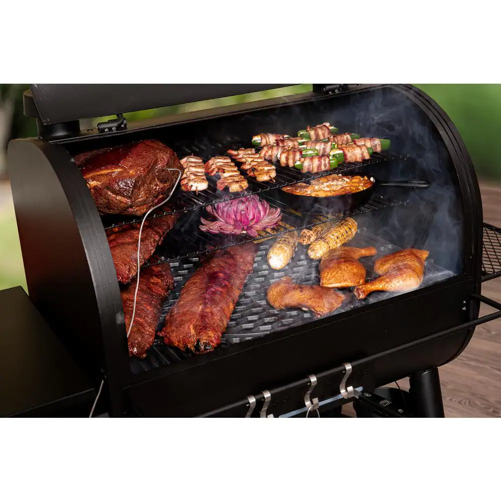 OKLAHOMA JOE'S Rider 900 DLX Pellet Grill and Smoker in Black with 906 sq. in. Cooking Space