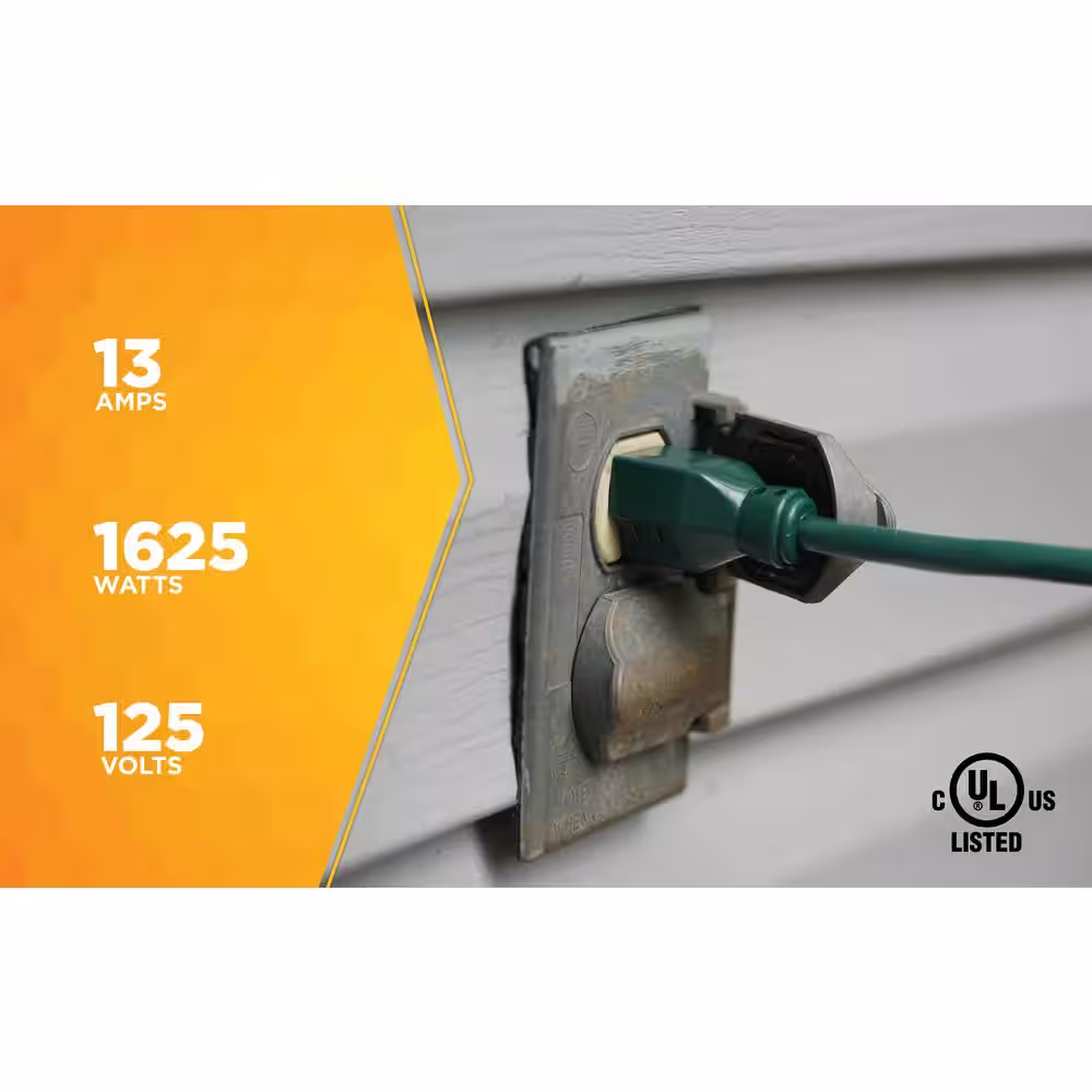 Woods 8 ft. 16/3 SJTW Tri-Source (Multi-Outlet) Yard Master Outdoor Extension Cord