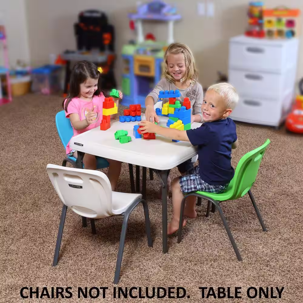 Lifetime Children's 24 in. W Square Almond Folding Table