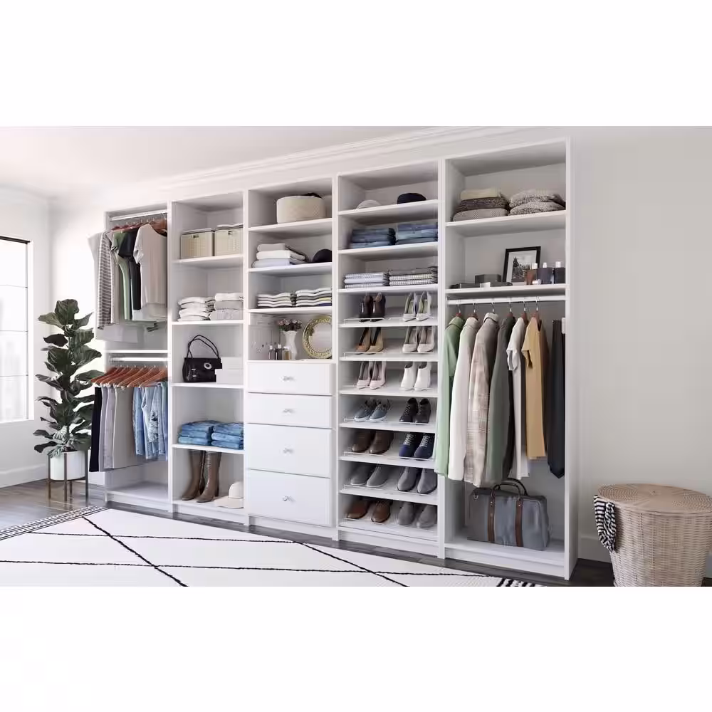 SimplyNeu 84 in. H x 24 in. W White Shelving Tower Kit