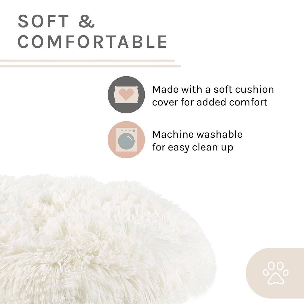 None Kuai Bent Wood Faux Fur Dark Brown Cat Bed Small