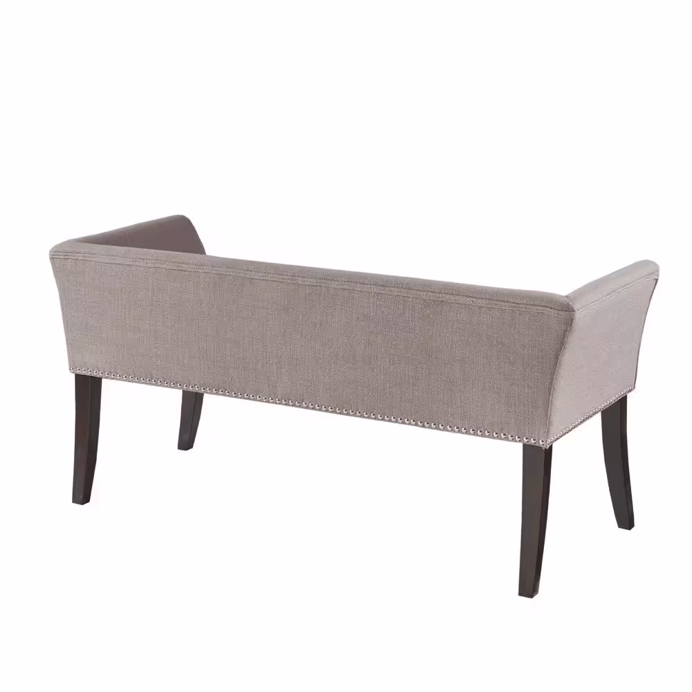 Madison Park Antonio Grey Flared Arms Accent Bench 23 in. H x 49.5 in. W x 19.25 in. D