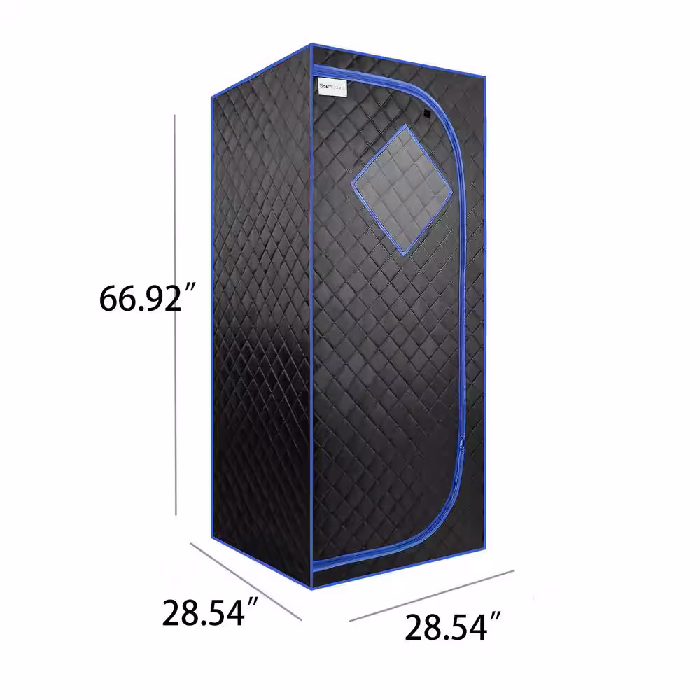 None 1-Person Black Portable Steam Sauna With folding chair