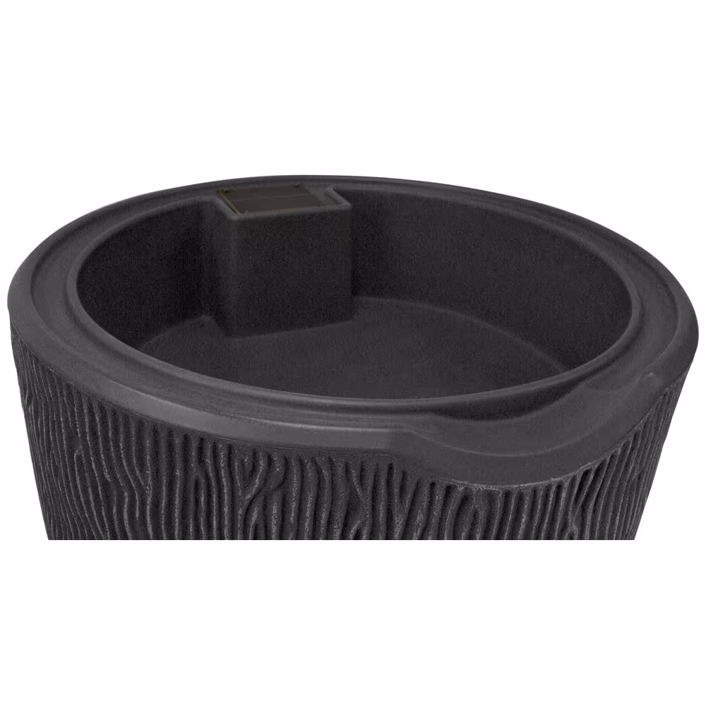 Good Ideas Impressions Bark 90 Gal. Black Dark Granite Rain Barrel