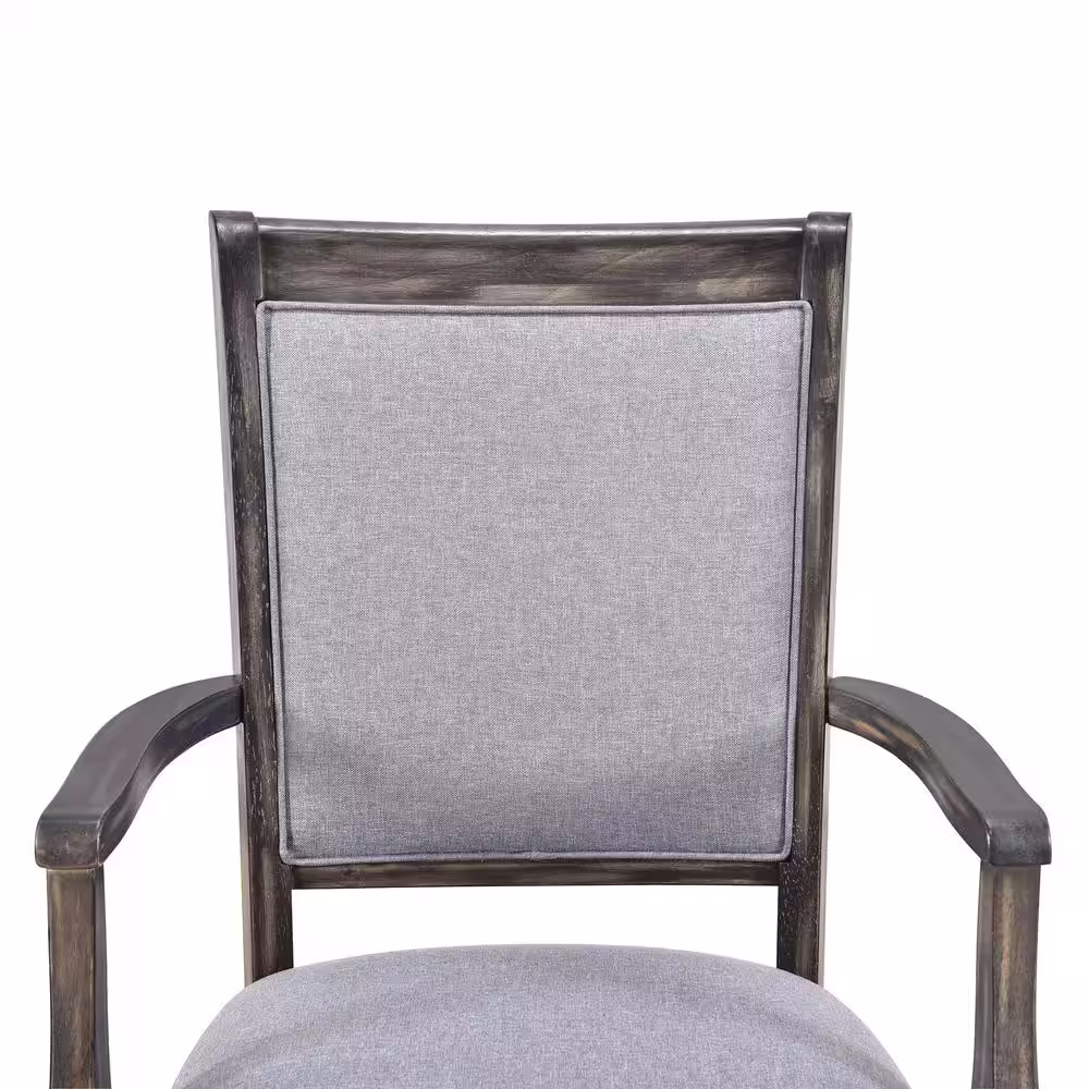 Harper & Bright Designs Gray 7-Piece Rectangular MDF Top Dining Table Set Seats 6 with 4 Upholstered Side Chairs and 2 Upholstered Arm Chairs