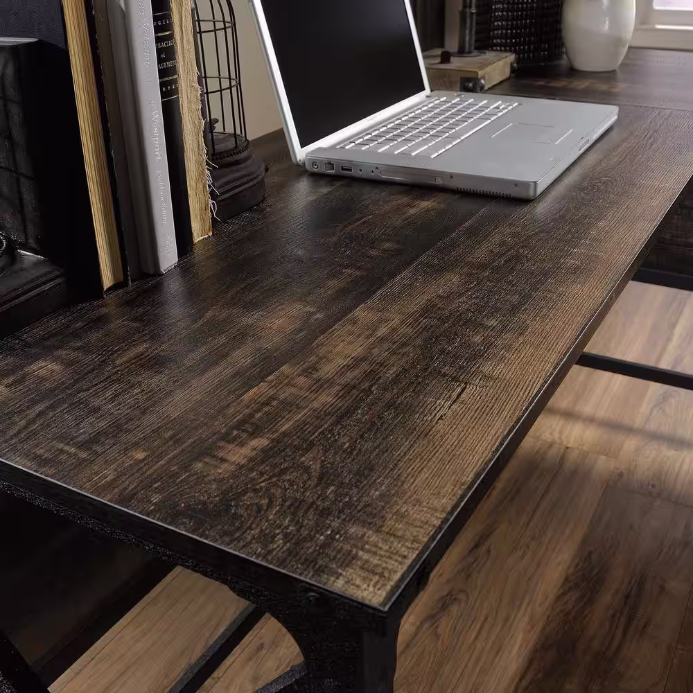 SAUDER Steel River Carbon Oak L-Shaped Desk