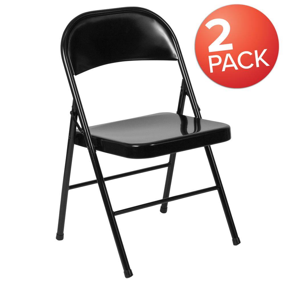 Carnegy Avenue Black Metal Folding Chair (2-Pack)