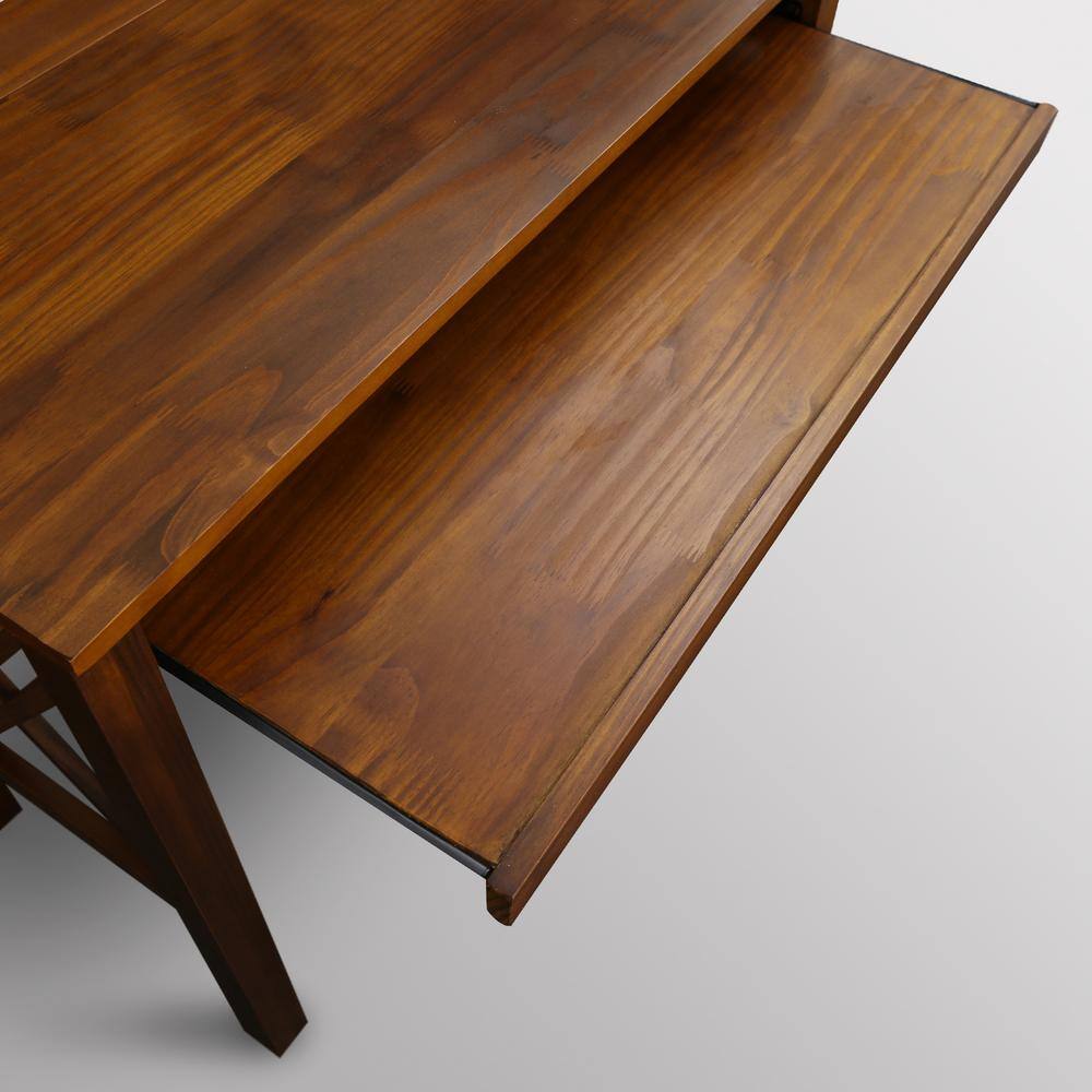 Casual Home X-Design Warm Brown Folding Desk with Pull-Out