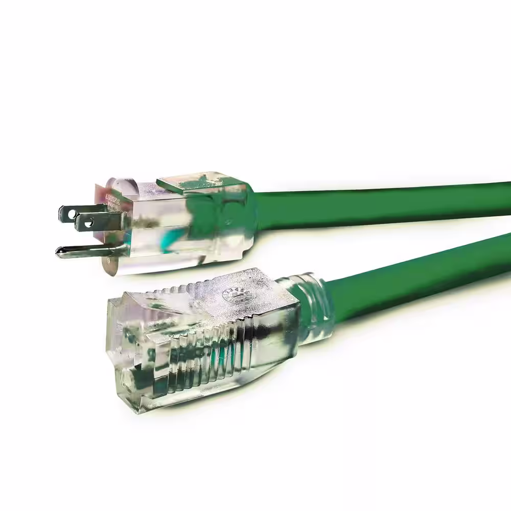 None 200 ft. 16/3 SJTW Green Indoor/Outdoor Heavy-Duty Extra Durability 13 Amp 125V 1625-Watt w/Lighted end Extension Cord