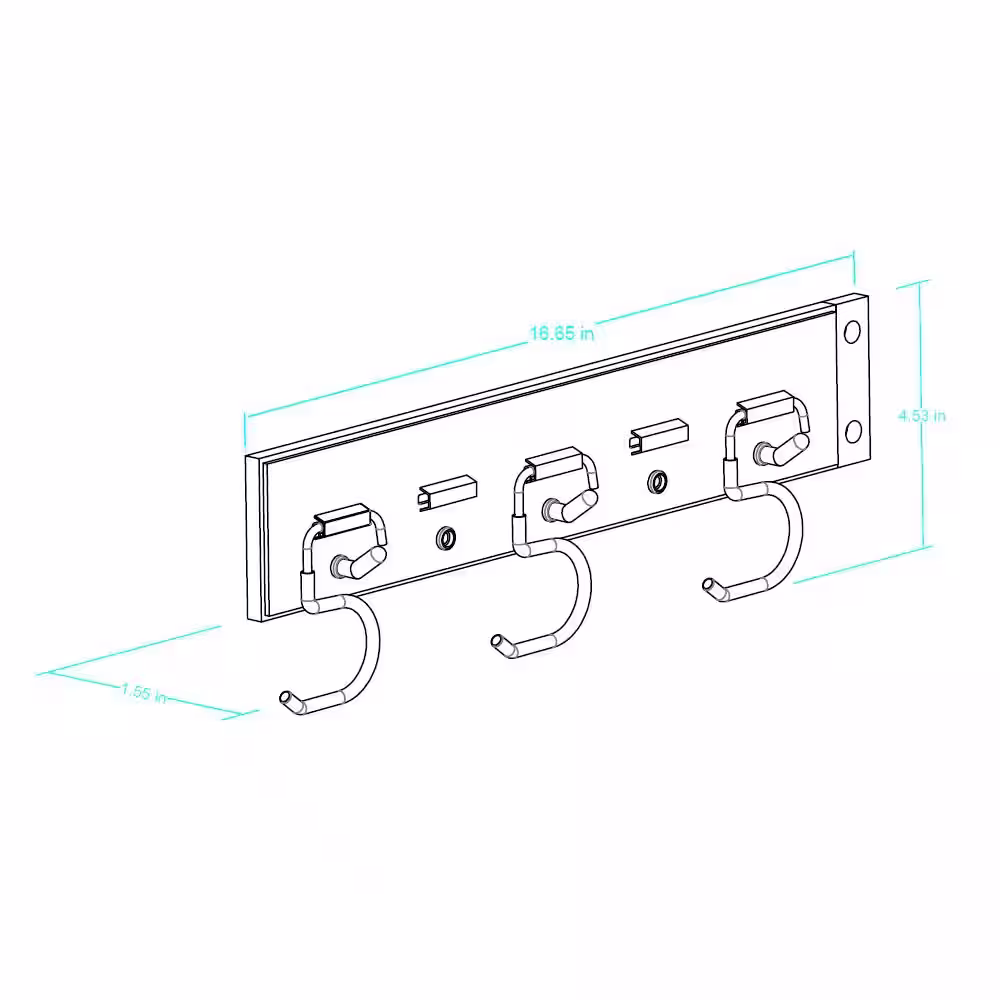 Everbilt 16 in. Wall-Mounted White Storage Tool Organizer