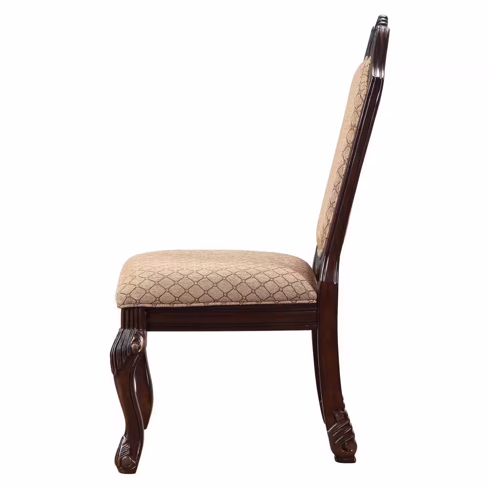 None Chateau De Ville Side Chair (Set-2) in Fabric and Espresso