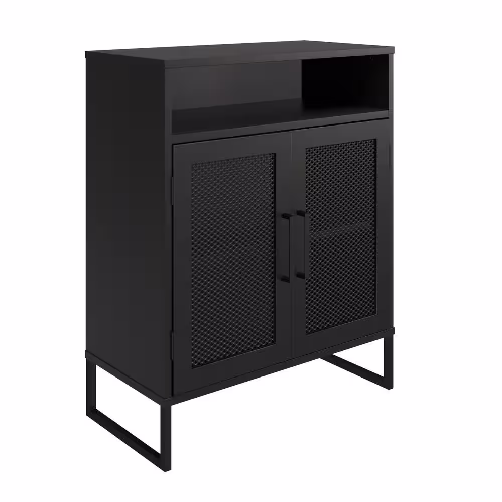 Ameriwood Home Pelham Black Oak Storage Cabinet