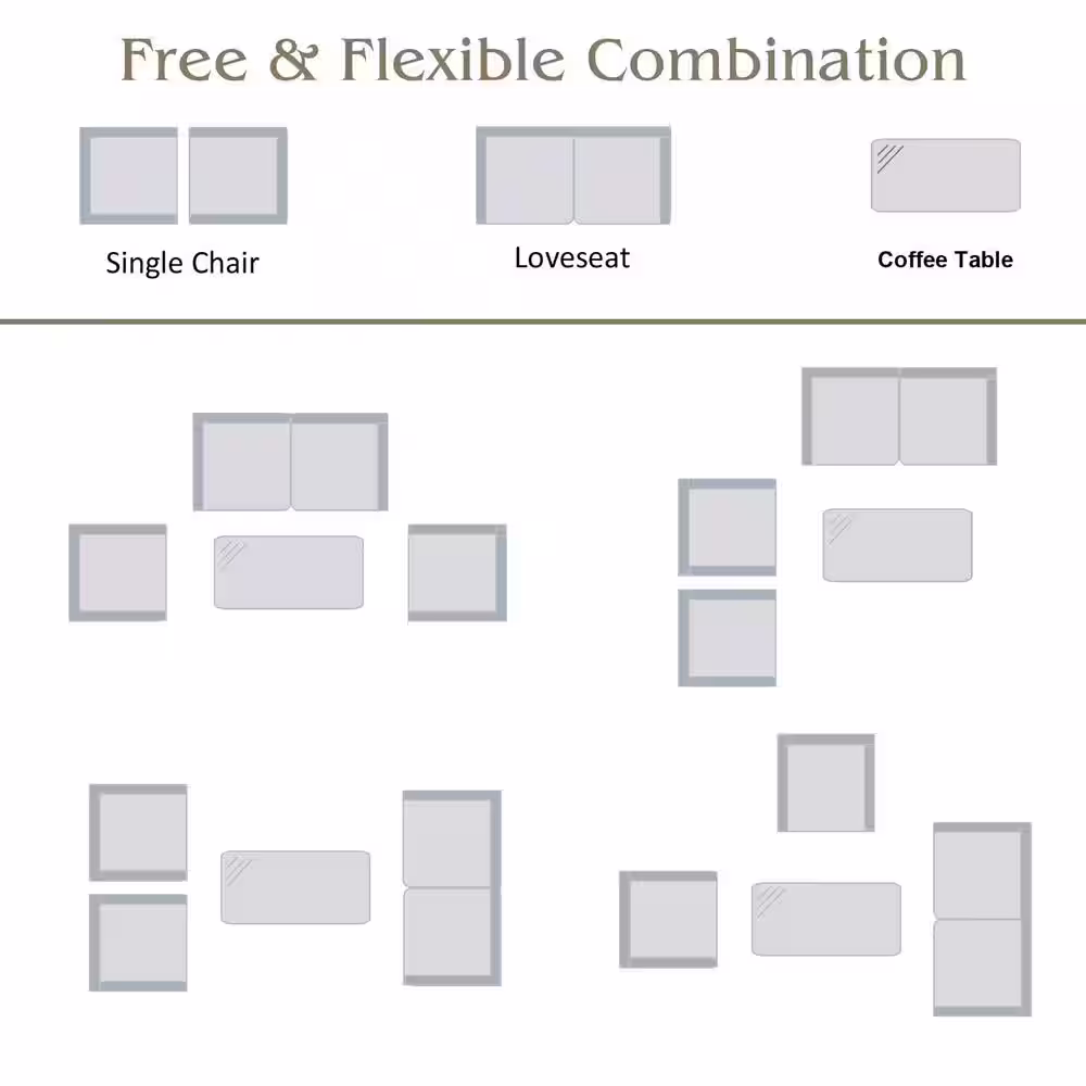 Costway 4-Piece Wicker Patio Conversation Set with Black Cushions