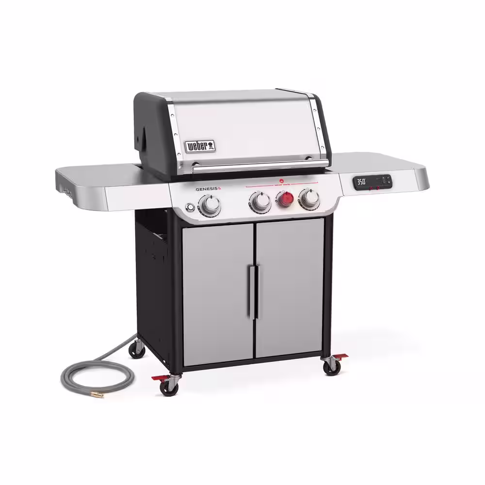 Weber Genesis Smart SX-325s 3-Burner Natural Gas Grill in Stainless Steel with Smart Technology
