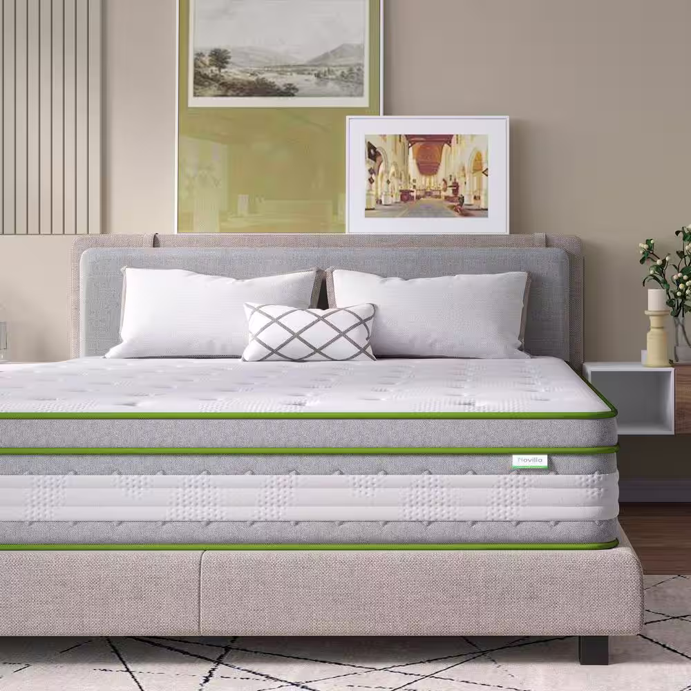 Novilla 12 in. Medium Hybrid Memory Foam and Innerspring Mattress Tight Top Queen Size Mattress