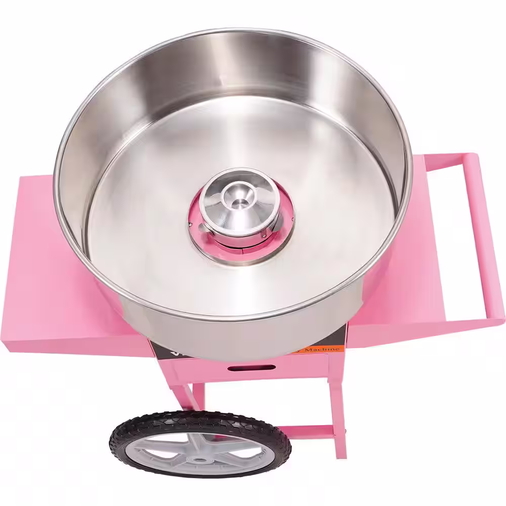 VEVOR Electric Cotton Candy Machine with Cart 1000 W Commercial Floss Maker with Stainless Steel Bowl