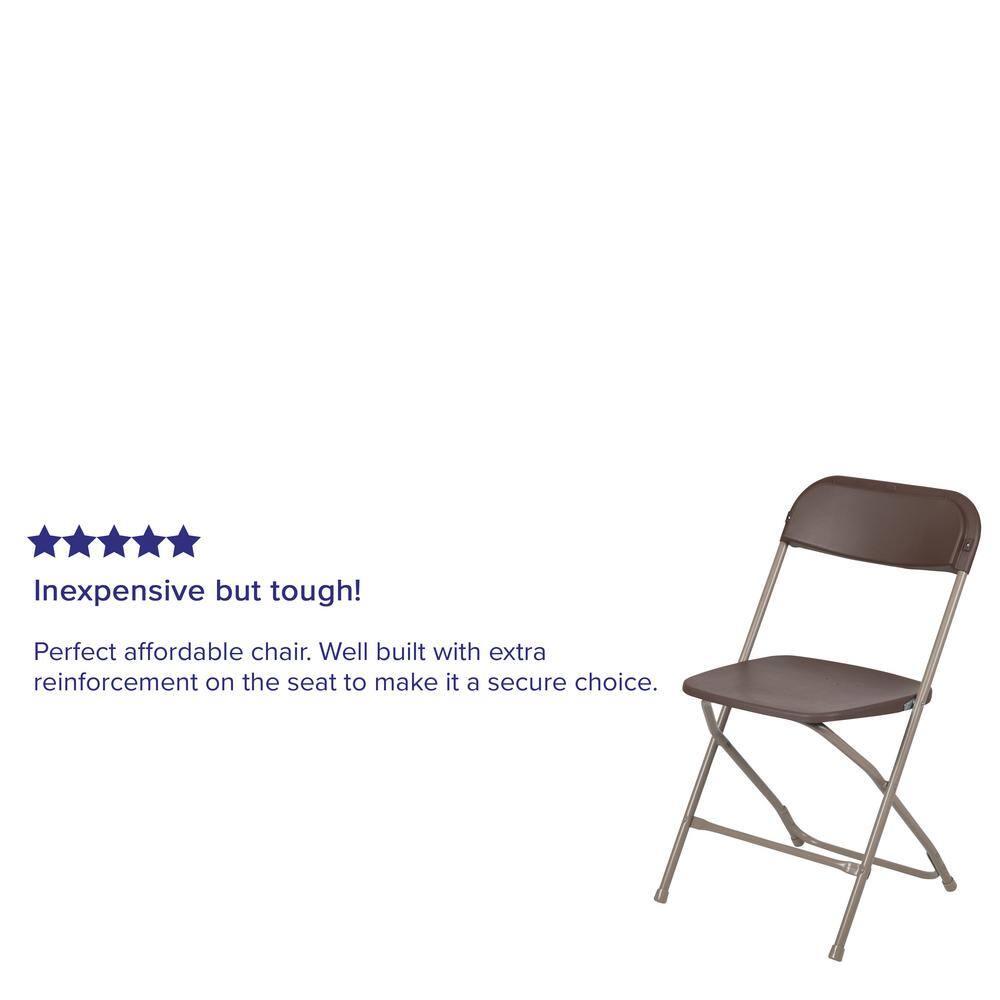 Carnegy Avenue Brown Metal Folding Chair (Set of 10)