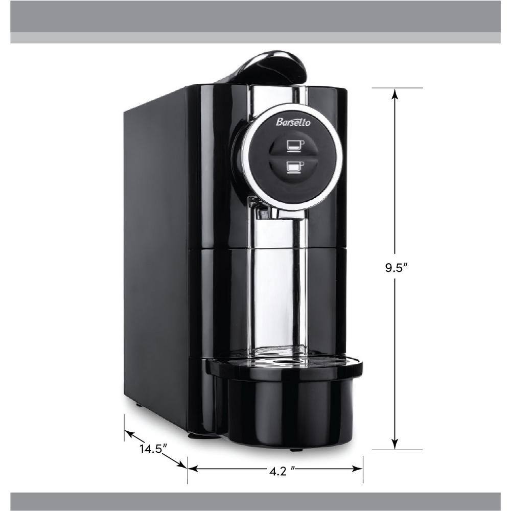Barsetto Black Stainless Steel Single Serve Espresso Machine (1 CUP)