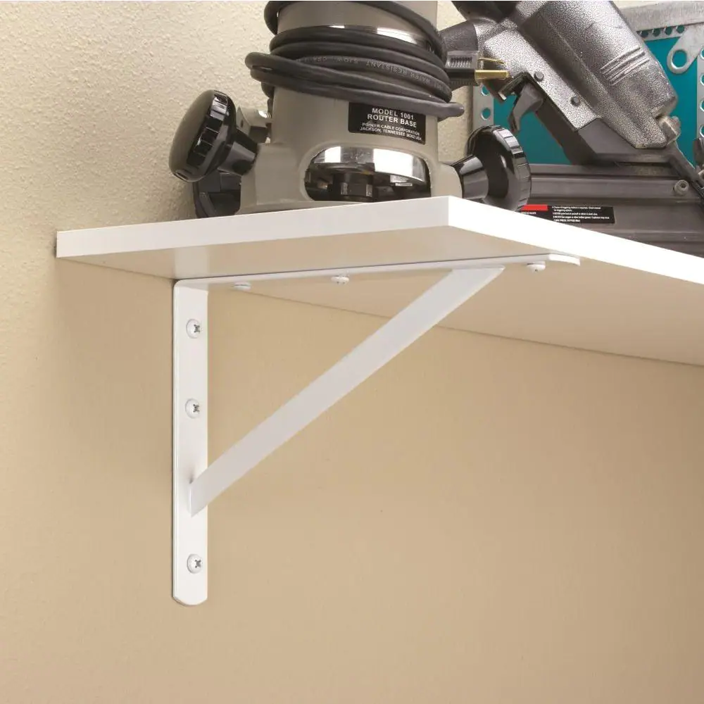 Everbilt 18 in. x 16 in. White Heavy-Duty Shelf Bracket