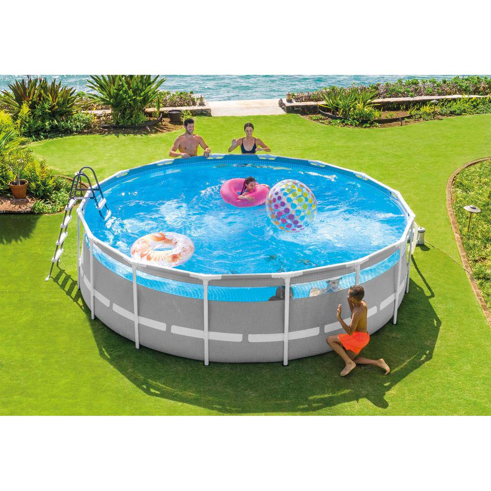 Intex 16 ft. x 48 in. Clearview Prism Above Ground Swimming Pool with Pump