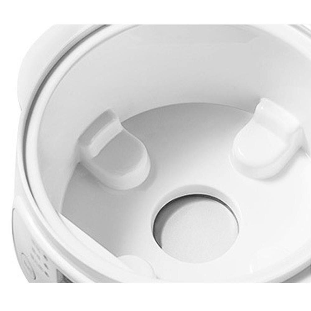 Tayama 1 qt. White Mini Ceramic Stew Slow Cooker with Pre-Settings and Built-In Timer