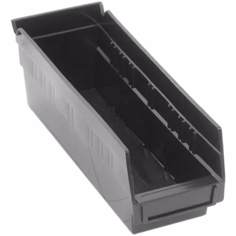 QUANTUM STORAGE SYSTEMS 4 In. Economy 1.61 Qt, Shelf Bin in Black (36-Pack)
