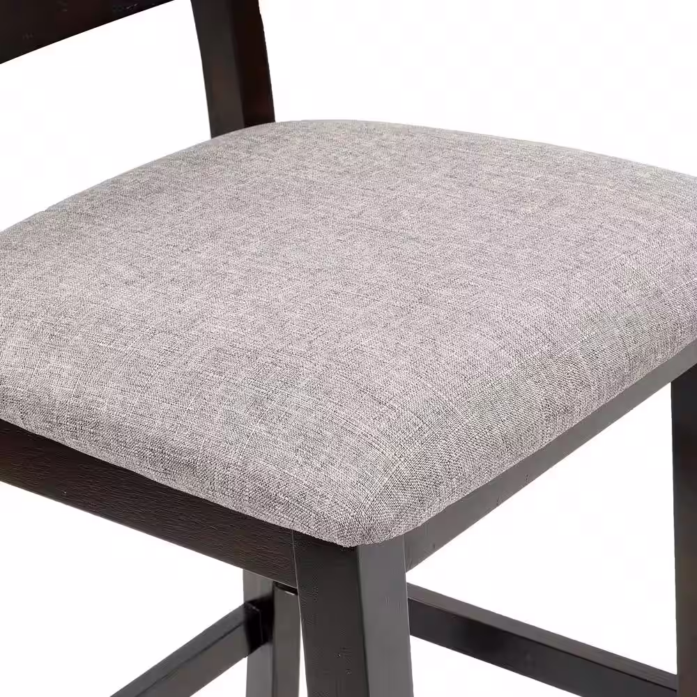 Harper & Bright Designs 5-Piece Espresso Chairs Counter Height Dining Set with 4-Padded Chairs