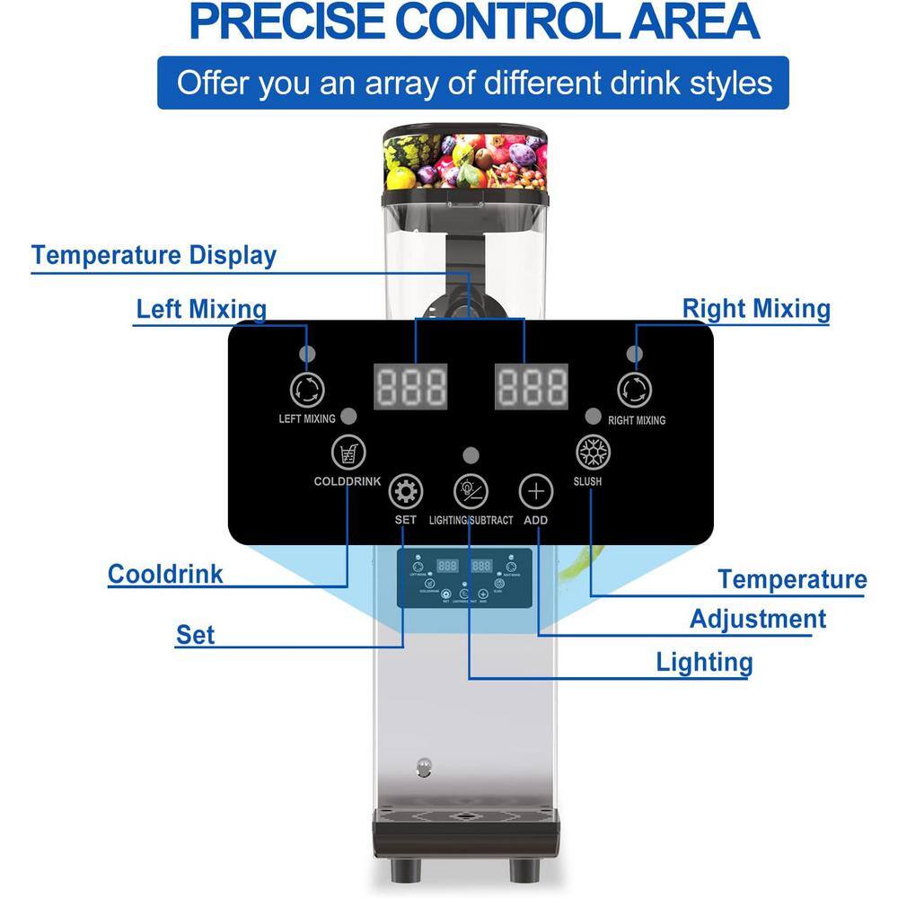Phivve 422 oz. Sliver Snow Cone Machine with 12L 550 Watt Stainless Steel Commercial Slushy Machine