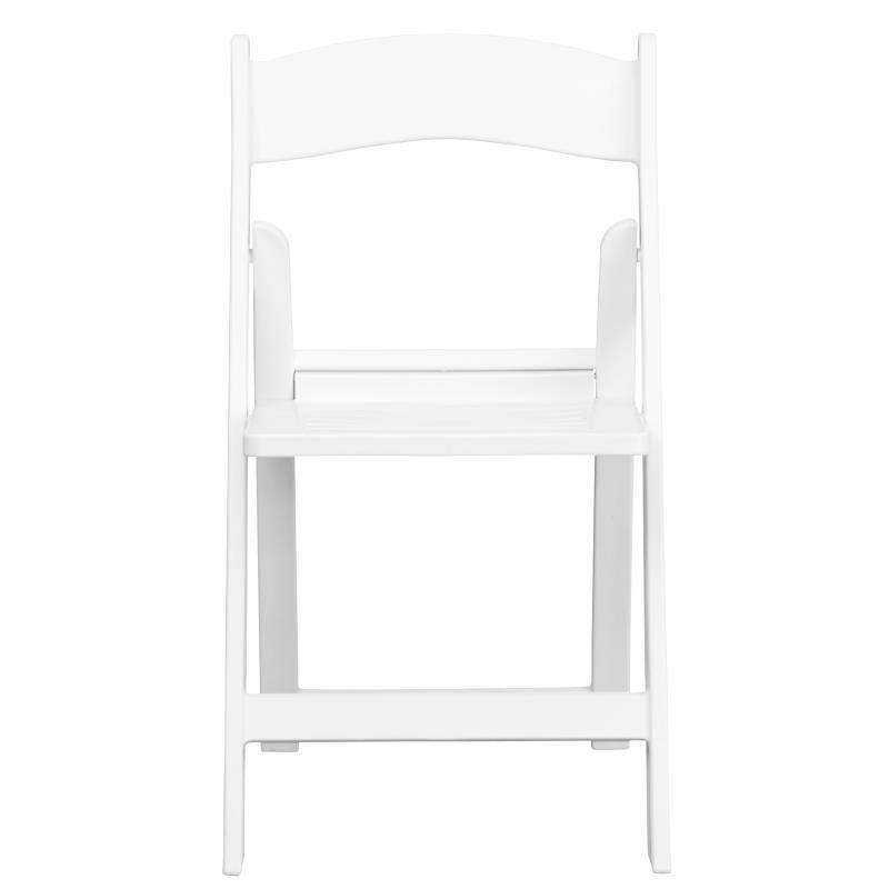 Siavonce White Resin Folding Chair with Slatted Seat
