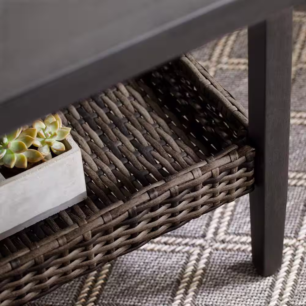 Hampton Bay Prestley Park 4-Piece Steel Patio Conversation Sectional Set with CushionGuard Midnight Navy Blue Cushions