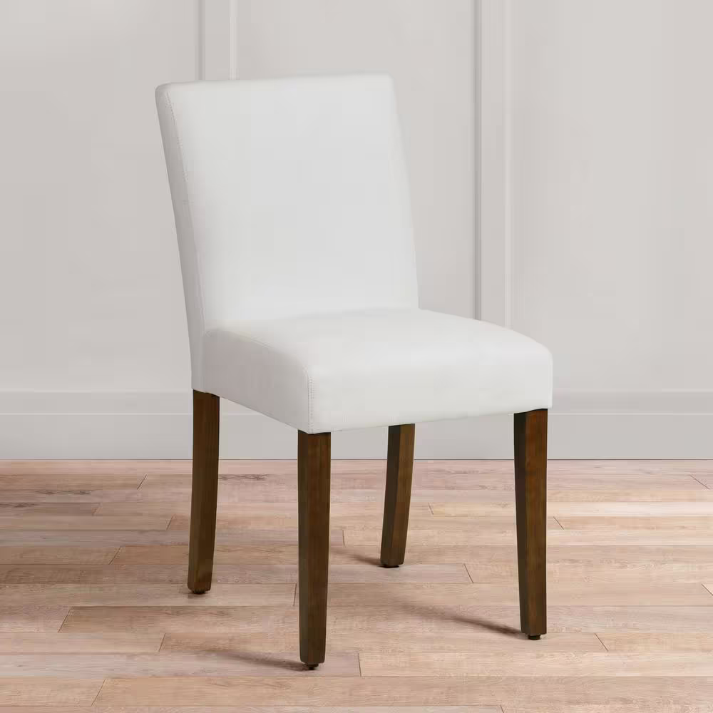 Homy Casa Lowe White Upholstered Dining Chairs(Set of 2)