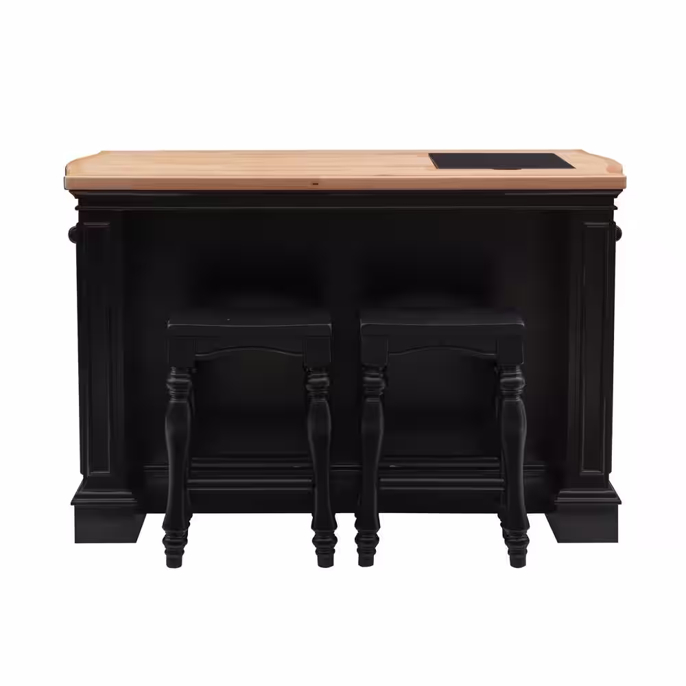 Powell Company Natural Pennfield Black Kitchen Island Granite Top