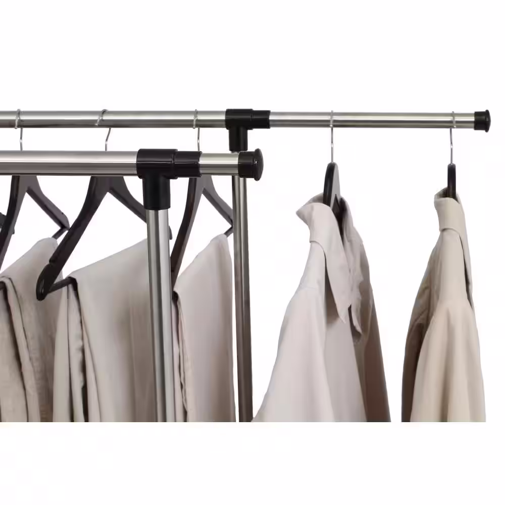 Greenway Stainless Steel Collapsible Double-Bar Garment Rack