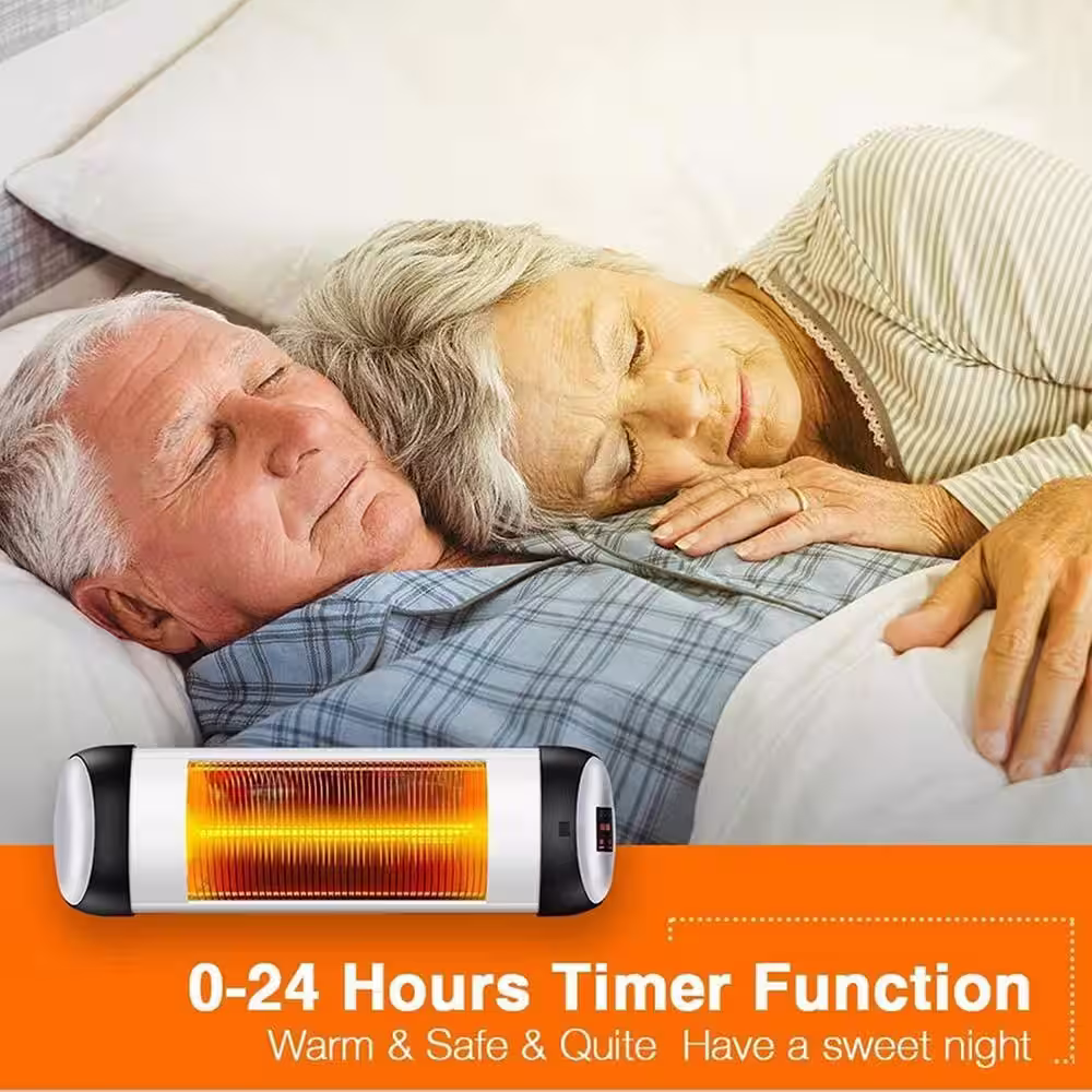 Ejoy 1500-Watt Carbon Infrared Electric Outdoor Free Standing Patio Heater with Remote Control