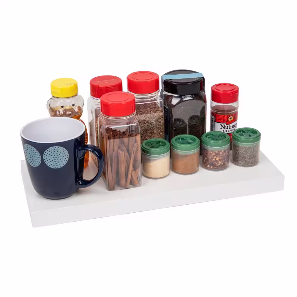 Mind Reader 14.95 in. x 6.6 in. x 1 in. White 3-Pack Of Floating Wall Shelves with Invisible Brackets