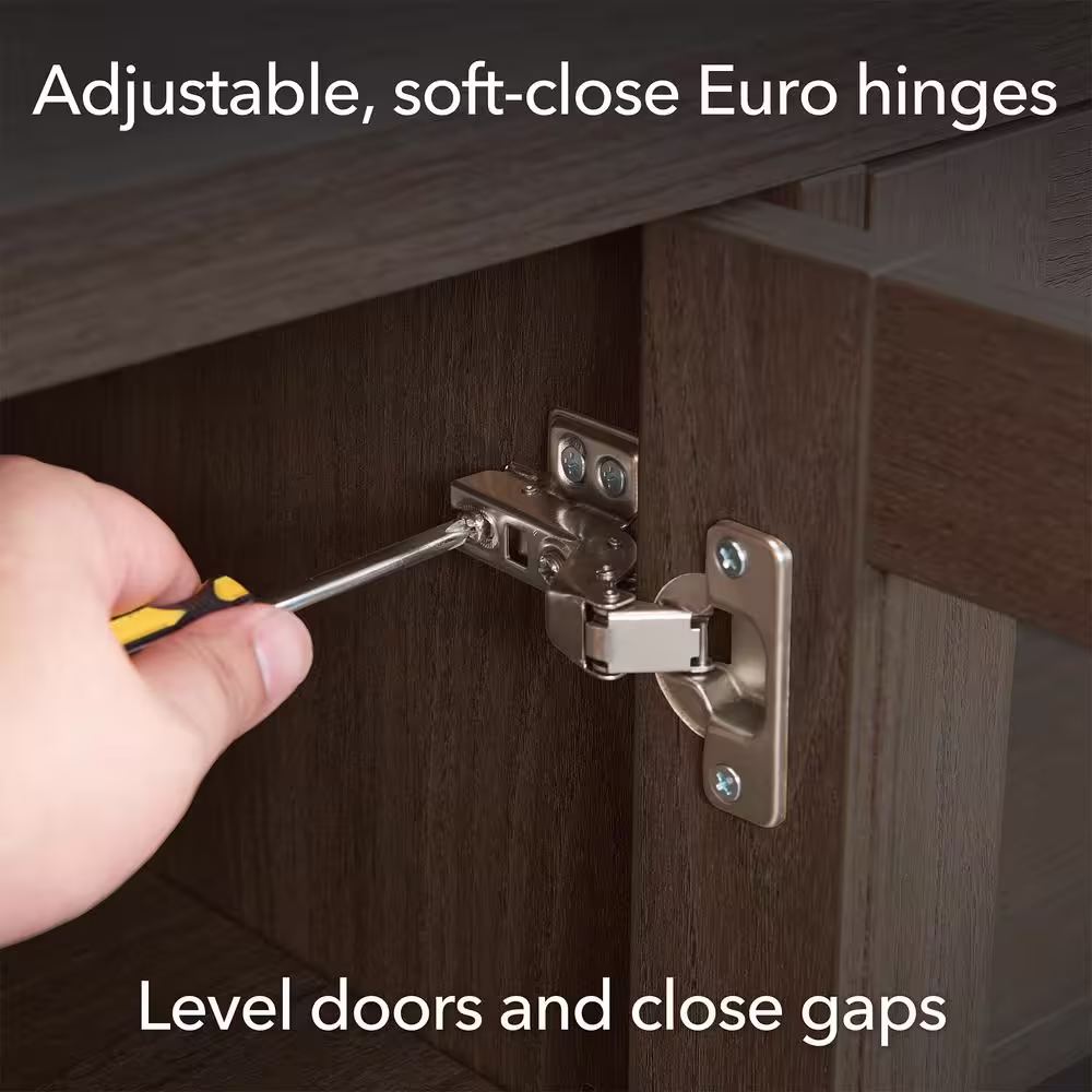 None Alston 27.75 in. Alder Brown Rectangular Accent Cabinet