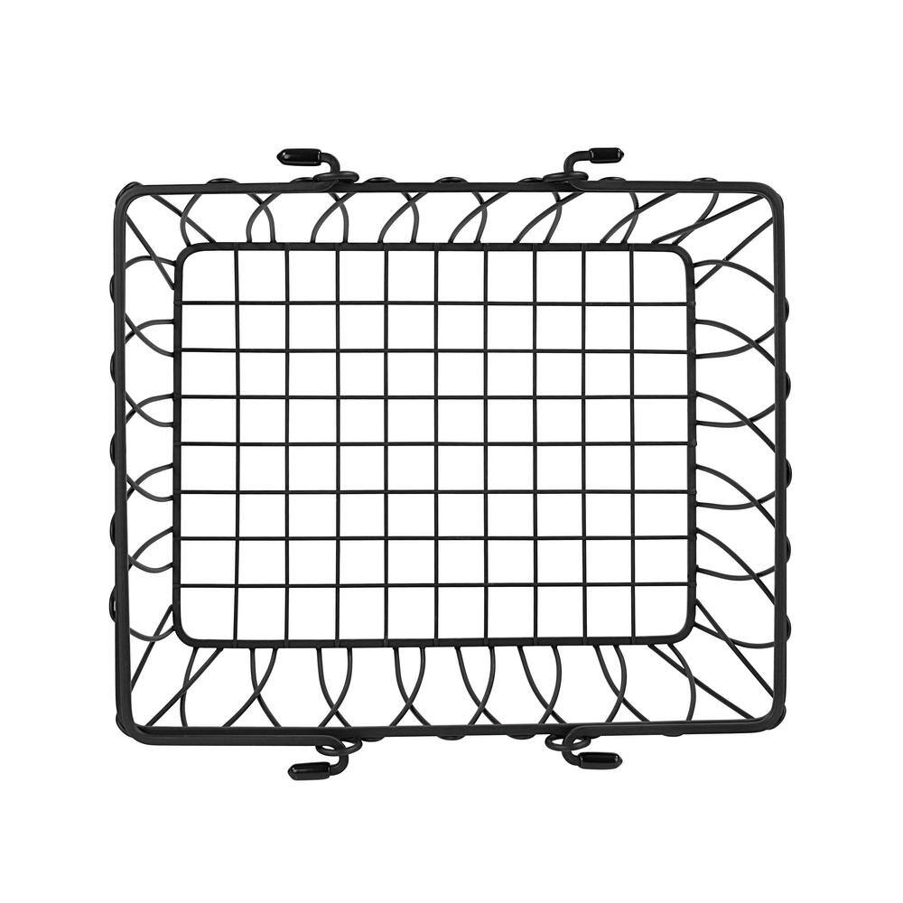 Spectrum 5.25 in. H x 11 in. W Black Steel 1-Drawer Wide Mesh Wire Basket