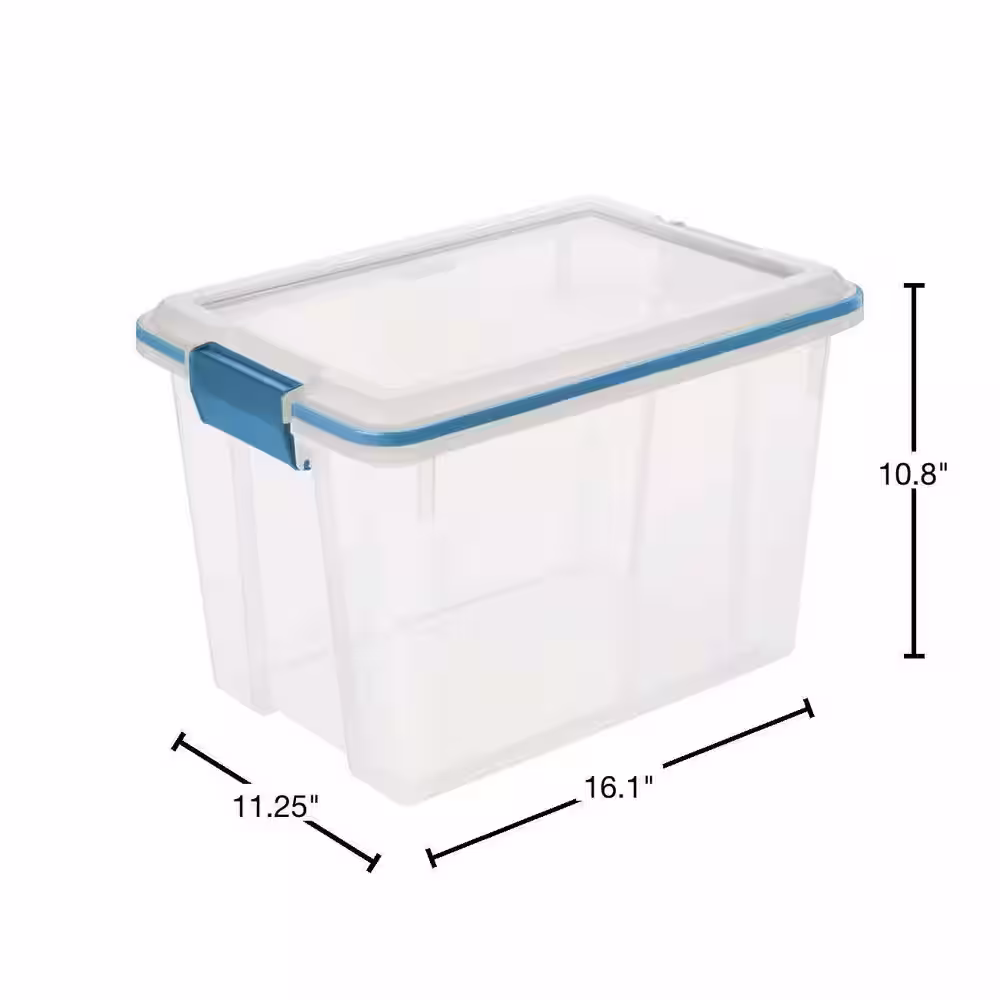 Sterilite 20 Qt. Gasket Box with Clear Base and Lid (6-Pack)