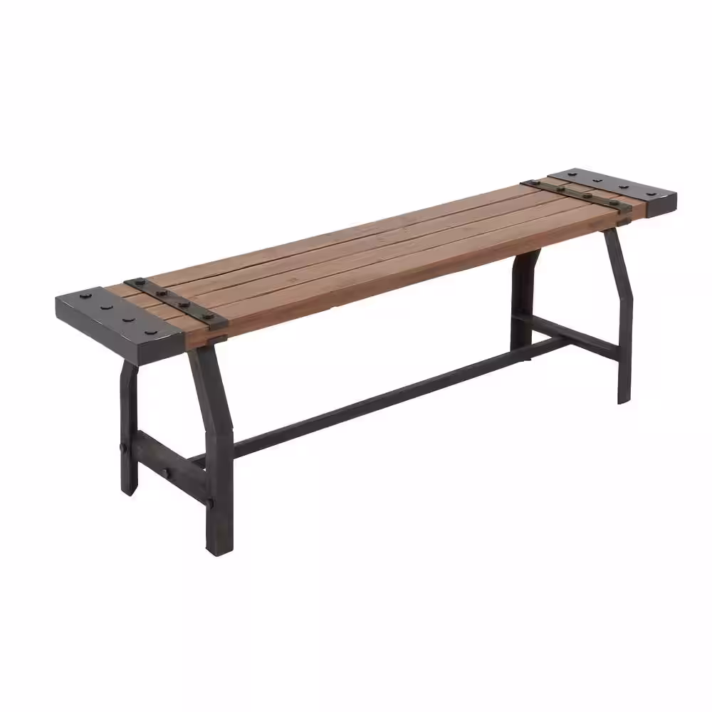 Litton Lane Brown Bench 18 in. X 55 in. X 13 in.