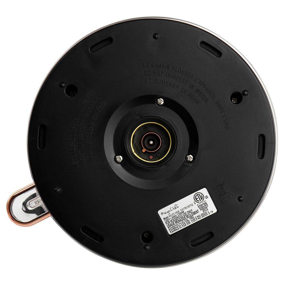 MegaChef 1.8 l 7.6-Cups in Matte Black Half Circle Electric Tea Kettle