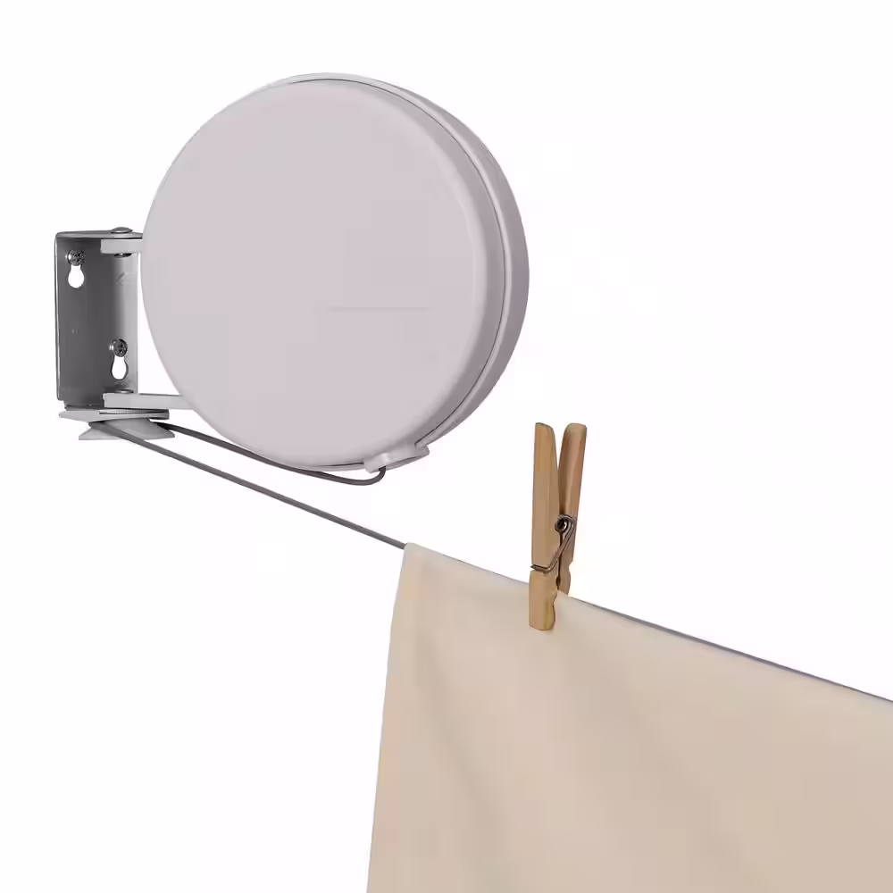 HOUSEHOLD ESSENTIALS 40 ft. Stainless Steel Retractable Indoor and Outdoor Clothesline