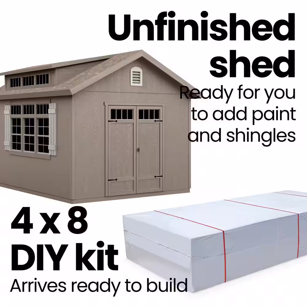 Handy Home Products Do-it Yourself Windemere 10 ft. x 12 ft. Deluxe Multi-purpose Wood Shed with Smartside and operable window (120 sq. ft.)