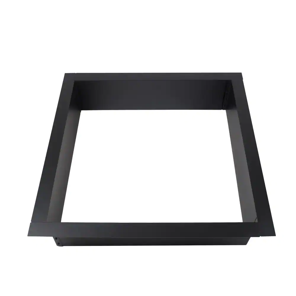 Pleasant Hearth 36 in. x 10 in. Square Solid Steel Wood Fire Pit in Black
