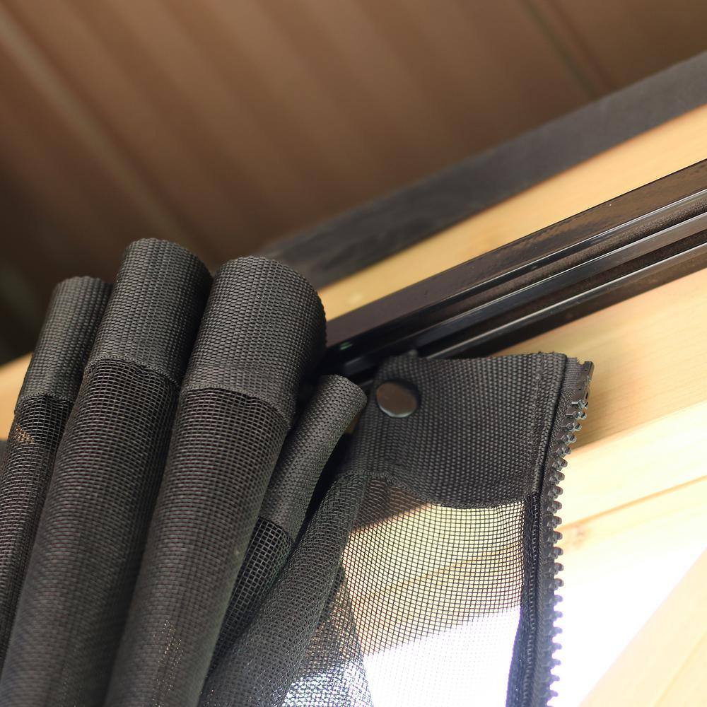 Yardistry Mosquito Mesh Kit to fit Meridian 12 ft. x 20 ft. Gazebo with UV resistant Phifer Material and Easy Glide Tracks